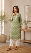 Women Floral Printed Straight Kurti