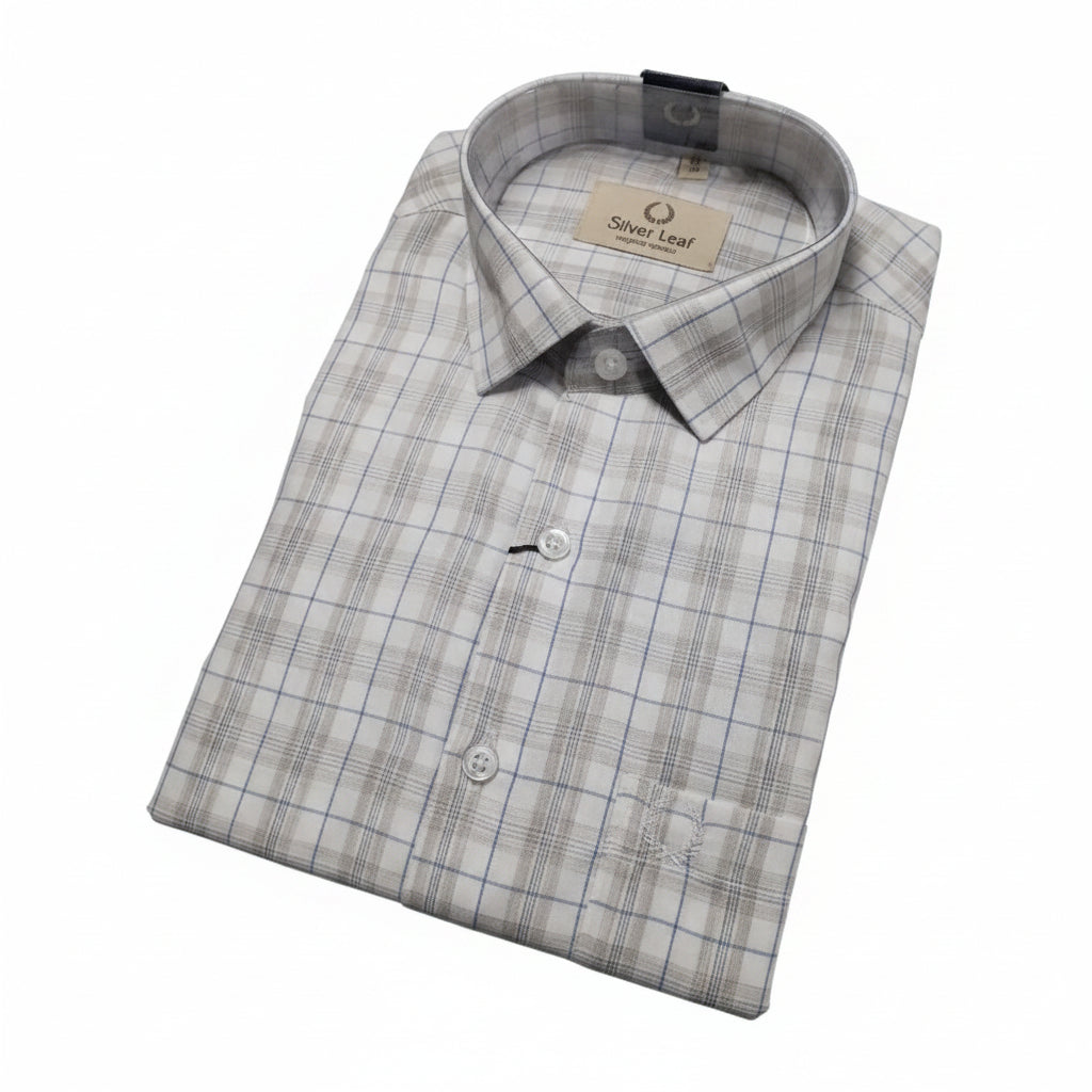 Men’s Premium Grey Checked Formal Shirt
