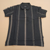 Men’s Black Textured Stripe Polo T-Shirt
