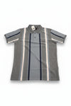 Men’s Grey Blue Striped Polo T-Shirt