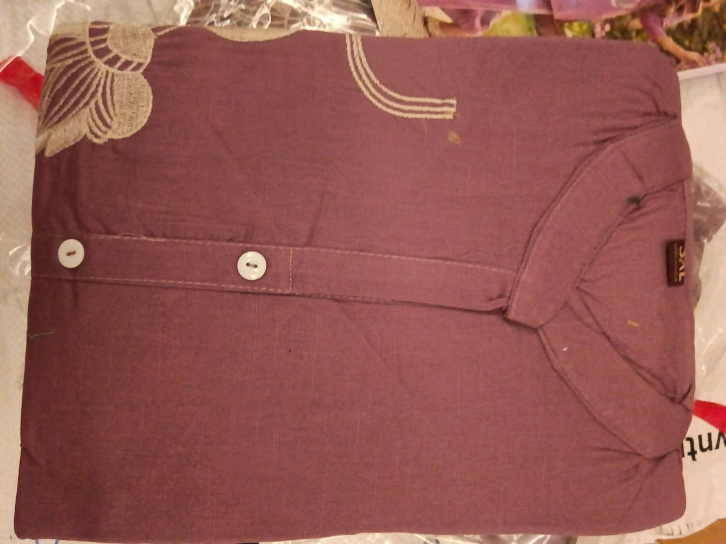 Maroon Floral Printed Cotton Blend Co-Ord Set for Women