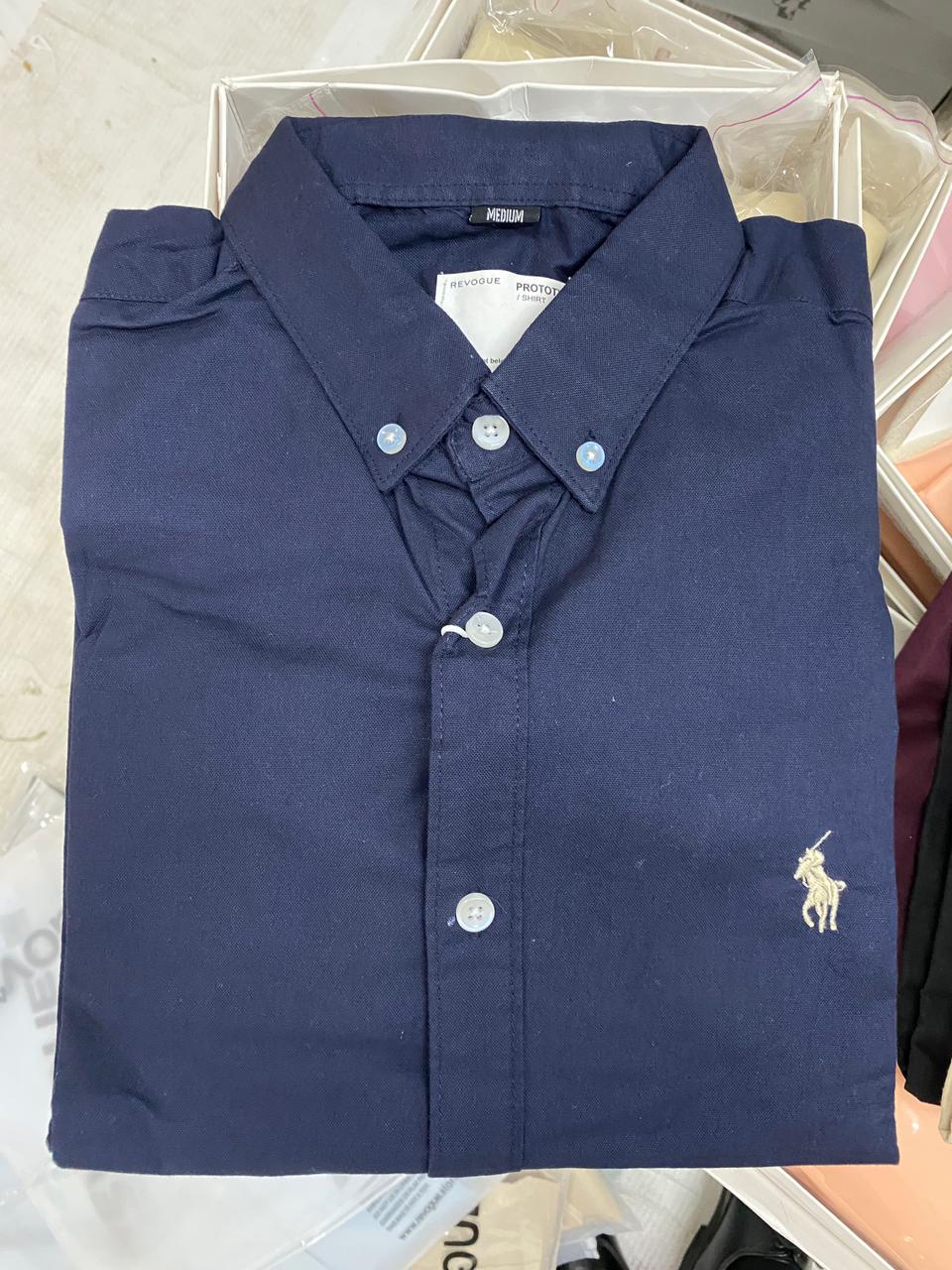 Navy Blue Premium Casual Full Sleeve Shirt