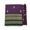 Royal Purple Silk Saree with Green Zari Border