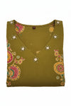 Elegant Olive Green Floral Printed Kurta Pant & Dupatta Set for Women