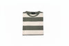 Men's Olive Green & Off-White Striped Round Neck T-Shirt