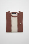 Men's Dusty Rose & Off-White Vertical Stripe Premium T-Shirt