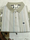 Men's olive green Vertical Stripe Polo T-Shirt
