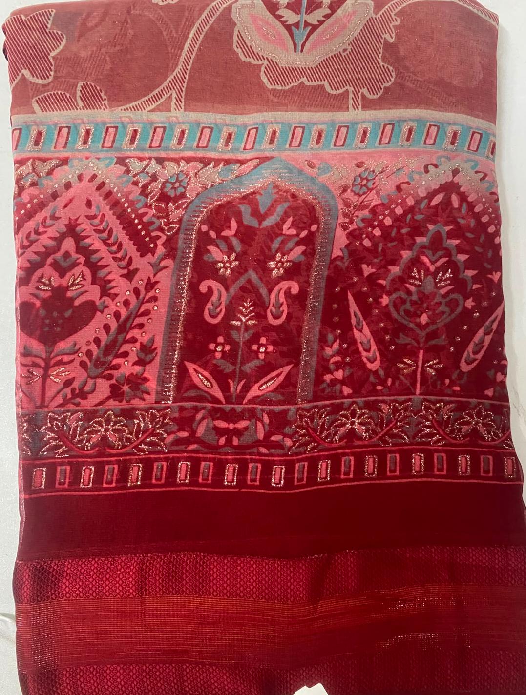 Elegant Printed Saree with Designer Border