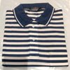 Men's Navy & White Striped Polo T-Shirt