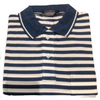 Men's Navy & White Striped Polo T-Shirt