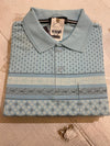 Men's Sky Blue Printed Polo T-Shirt |Smart Casual Wear