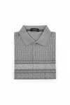 Men's Slate Grey Geometric Printed Polo T-Shirt