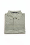 Men's Camel Beige Geometric Printed Polo T-Shirt