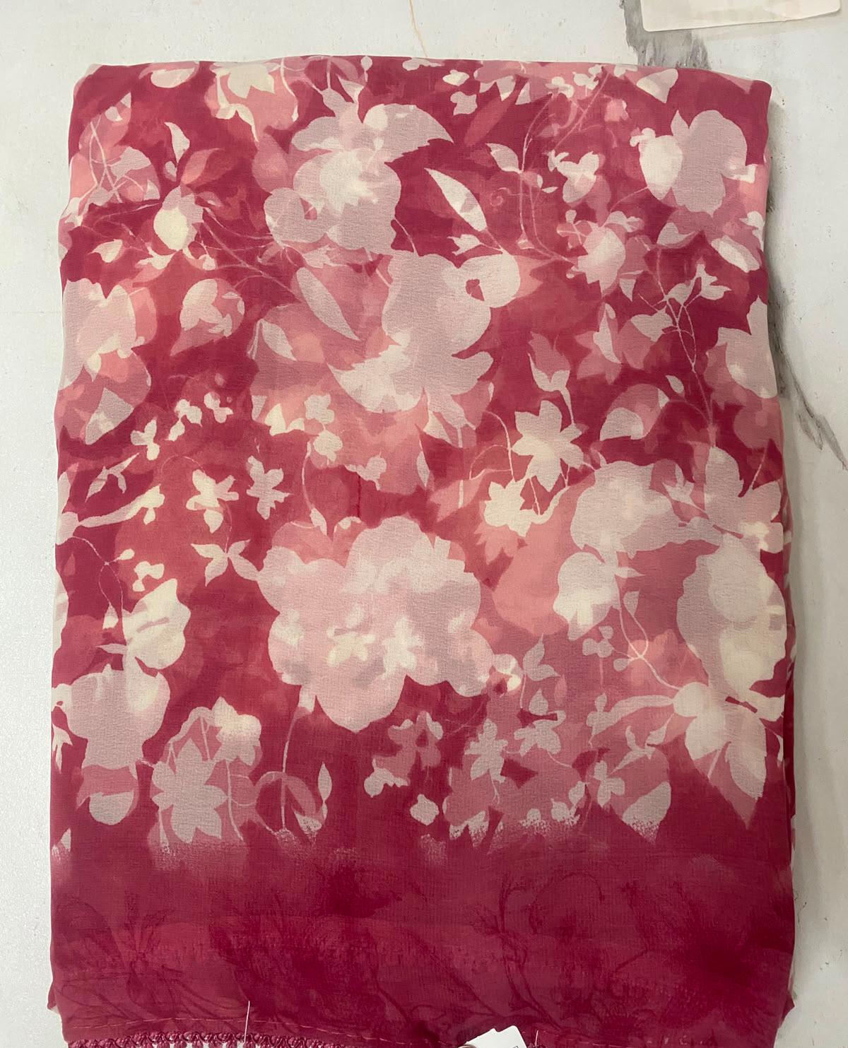 Floral Printed Saree with Elegant Border