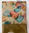 Elegant Floral Print Soft Silk Saree with Rich Golden Zari Border