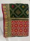 Emerald Green Designer Silk Saree with Pink Contrast Pallu & Zari Border
