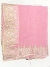 Women's Blush Pink Woven Silk Saree with Elegant Golden Border