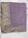 Women's Lavender Woven Silk Saree with Elegant Zari Border