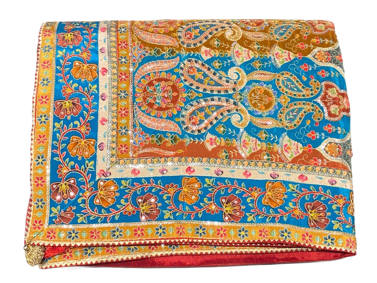 Royal Heritage Mirror Work Saree with Designer Blouse