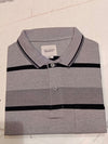 Men's Grey Striped Polo T-Shirt |