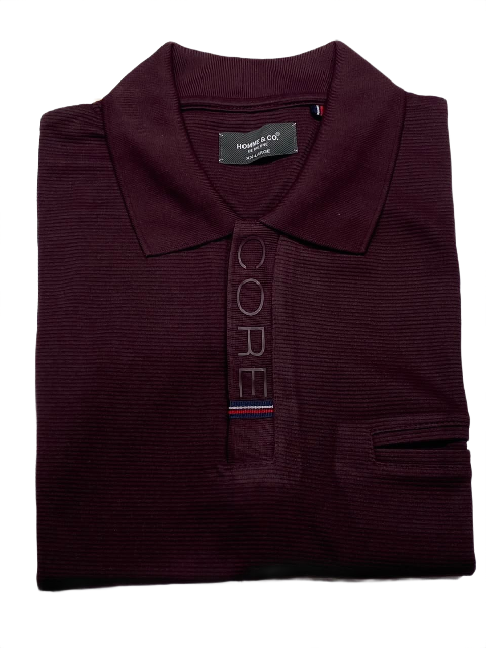 Men's Premium Maroon Polo T-Shirt | Textured  Polo with Flap Pocket
