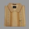 Men’s Beige Vertical Stripe Polo T-Shirt