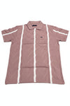 Men’s Dusty Pink Vertical Stripe Polo T-Shirt