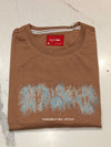 Men’s Brown Abstract Graphic Round-Neck T-Shirt