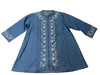 Denim Blue Floral Embroidered Co-ord Set