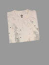 Title: Men’s White Abstract Printed Round-Neck T-Shirt