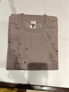 Men’s Taupe Abstract Printed Round-Neck T-Shirt