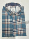 Classic Teal Blue Checkered Casual Shirt