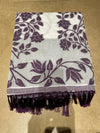 Title: Ivory White Purple Floral Print Saree