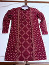 Maroon Printed Festive Kurta for Men