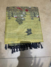 Title: Chartreuse Green Saree with Artistic Bird Pallu
