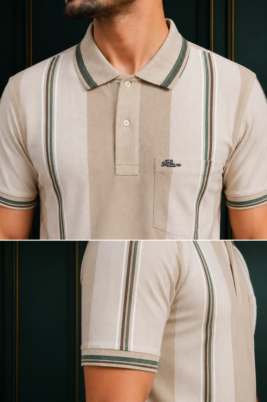 Men's Premium Striped Polo T-Shirt | Classic Blend | Smart  Wear