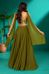 Olive Green Embroidered Palazzo Set
