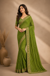 Women's  Bandhani Printed Saree with Designer Border