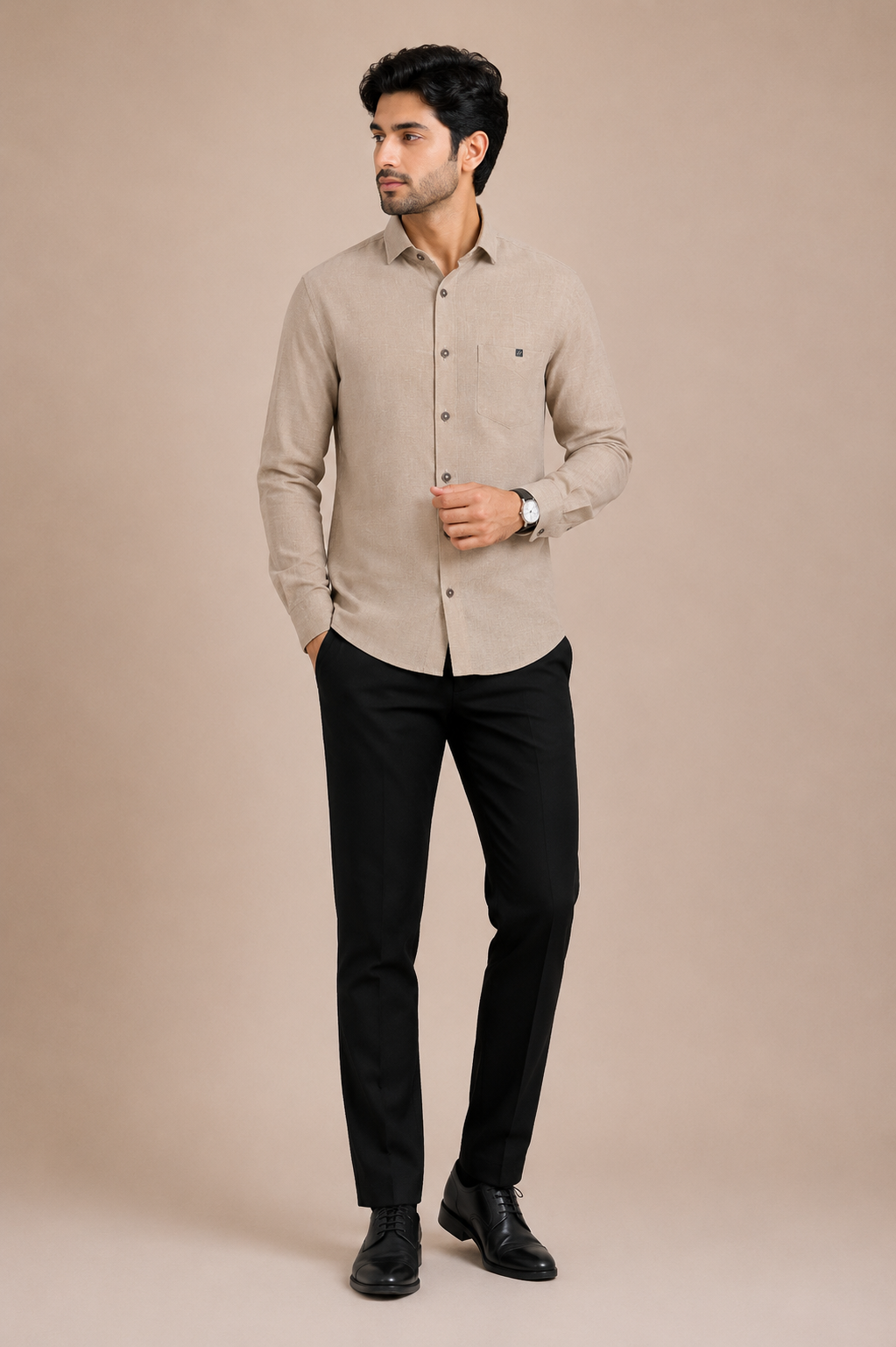 Men's Linen Blend Formal Shirt