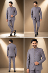 Regal Grey Embellished Jodhpuri Suit