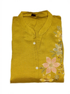 Mustard Yellow Floral Embroidered Kurta Pant Set