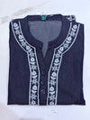 Women's Navy Blue Floral Embroidered Kurta & Palazzo Set