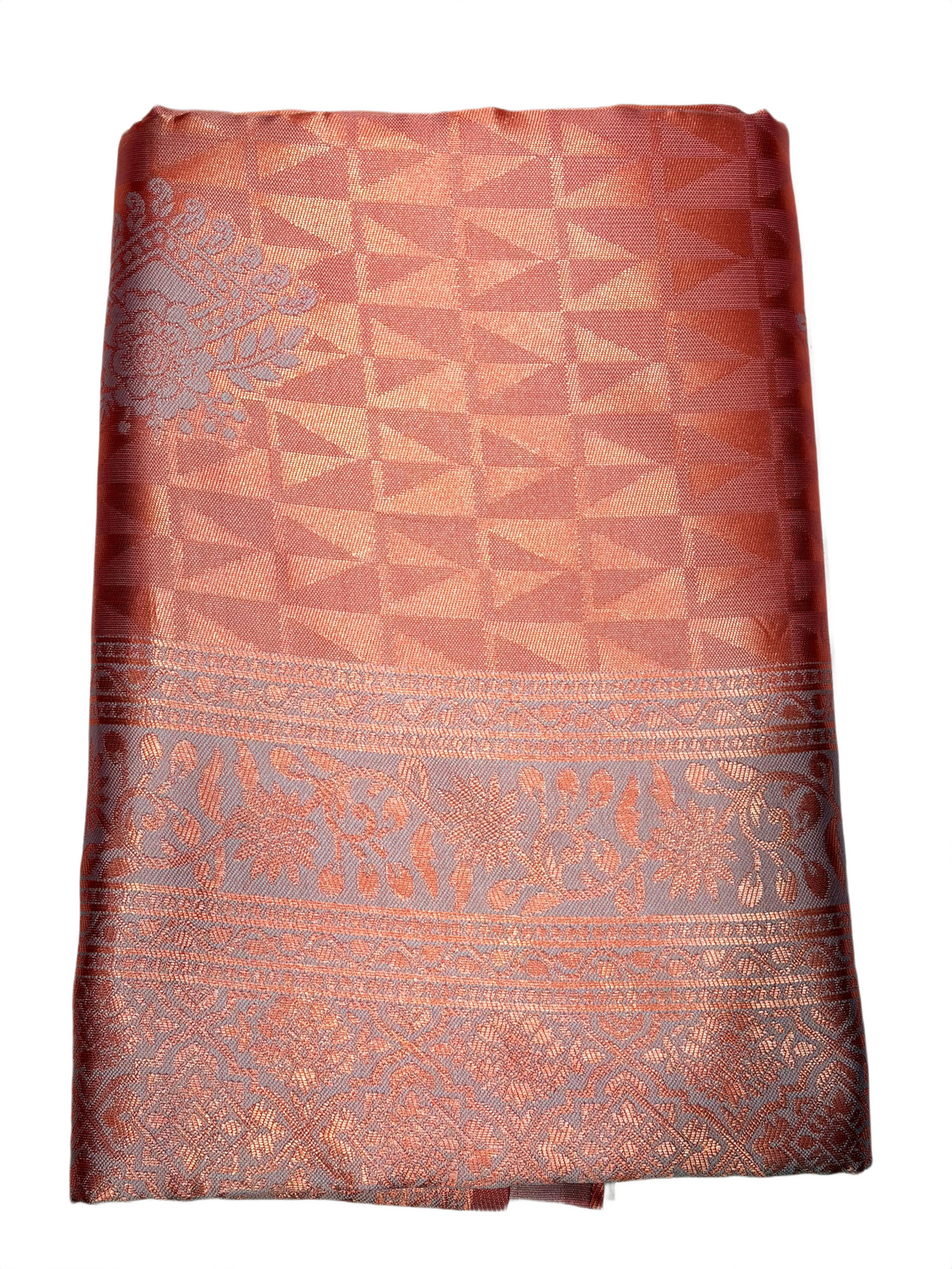 Peach Pink Saree with Silver Zari Woven Design
