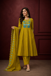 Mustard Elegance Embroidered Kurta Set