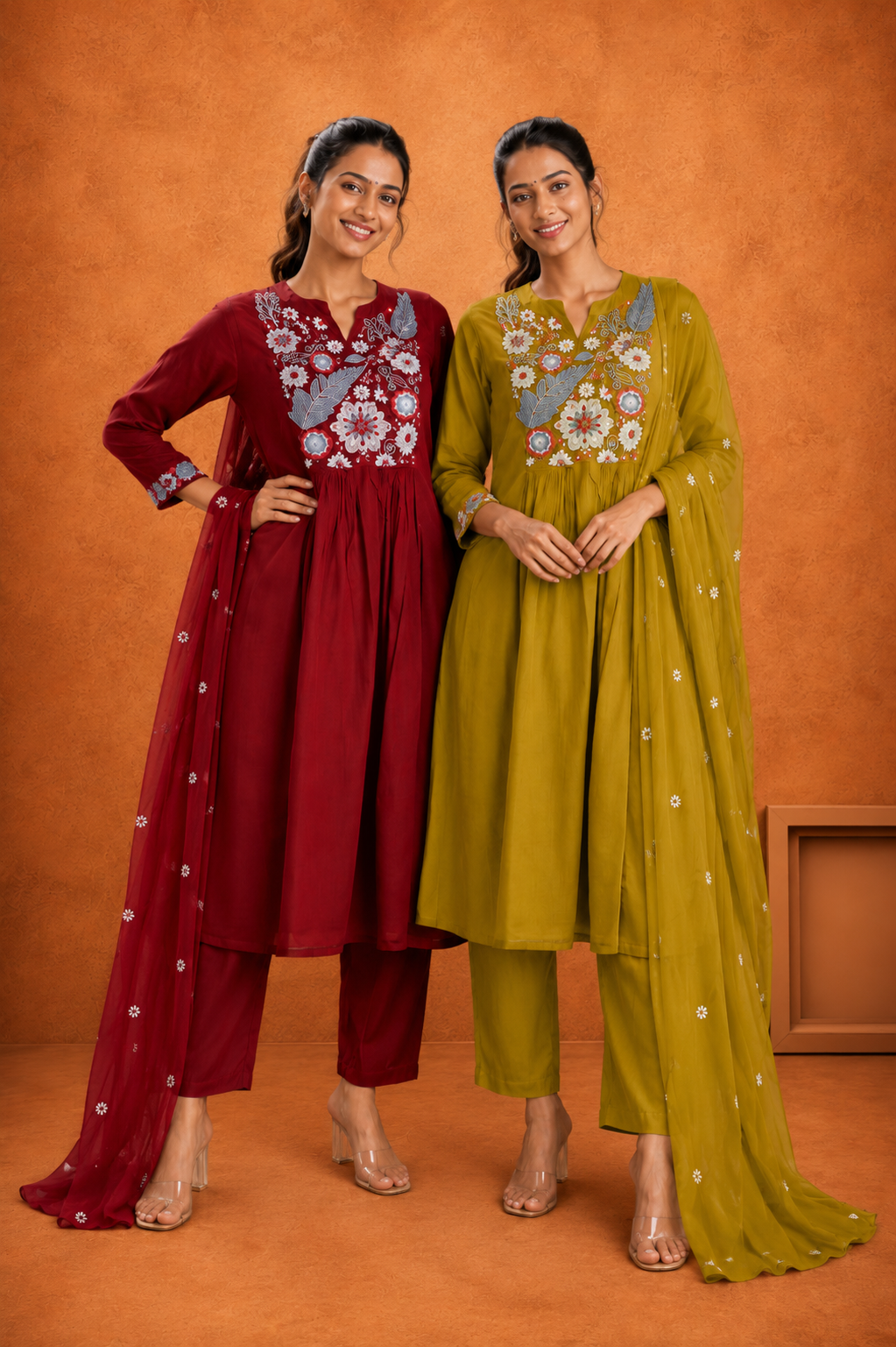 Elegant  Embroidered Kurta Pant & Dupatta Set for Women