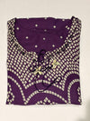 Royal Purple Bandhani Print Kurta Set with Dupatta