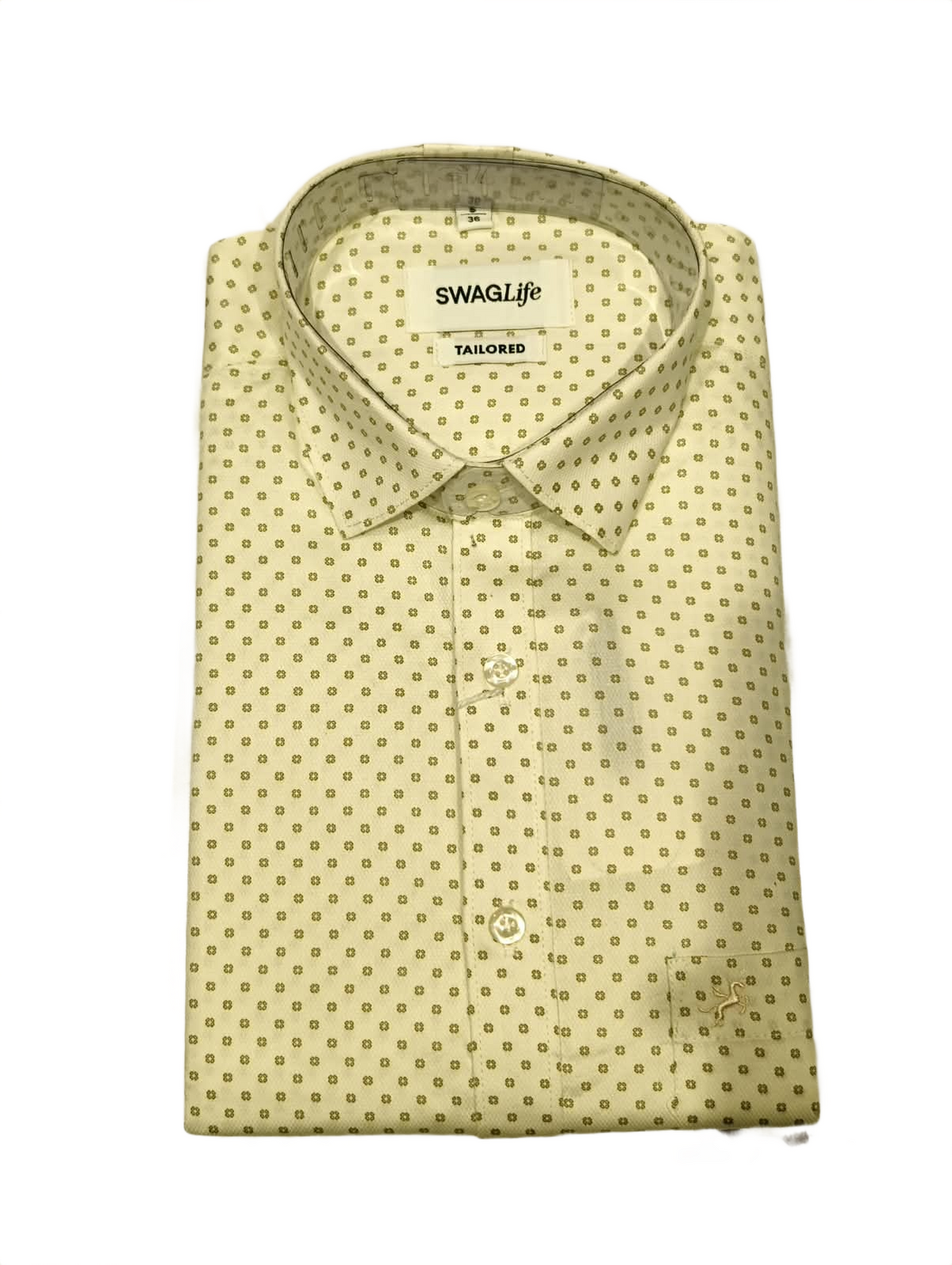 Classic White Printed Shirt – Sophisticated Men’s Formal Look