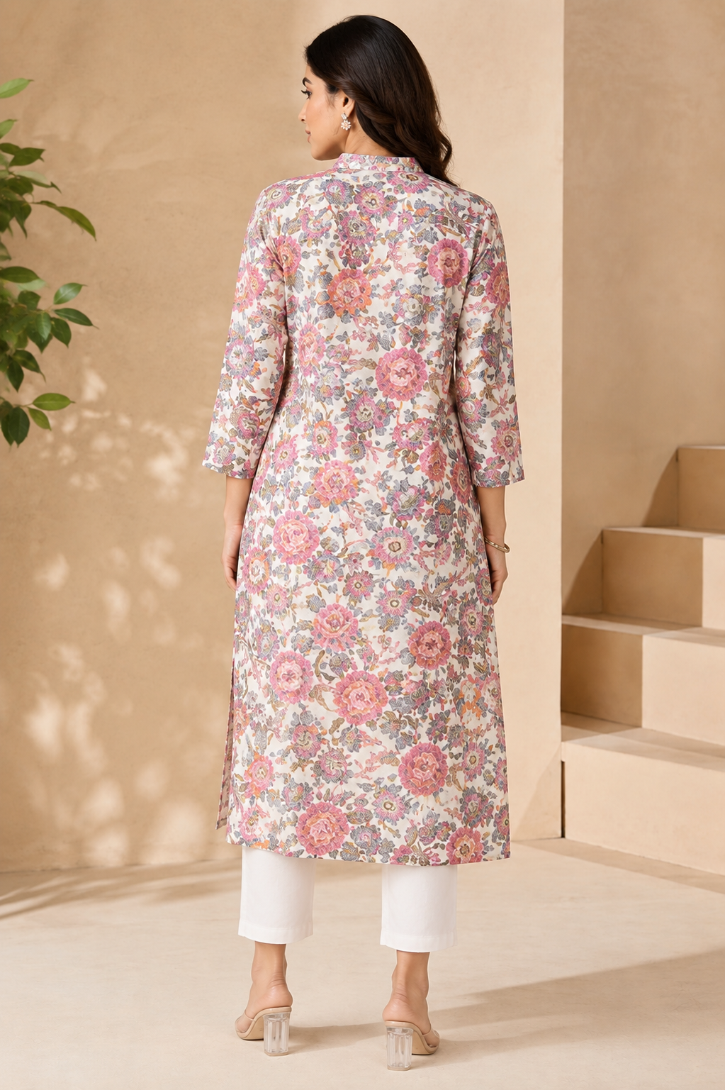 Ivory Bloom Floral Kurti