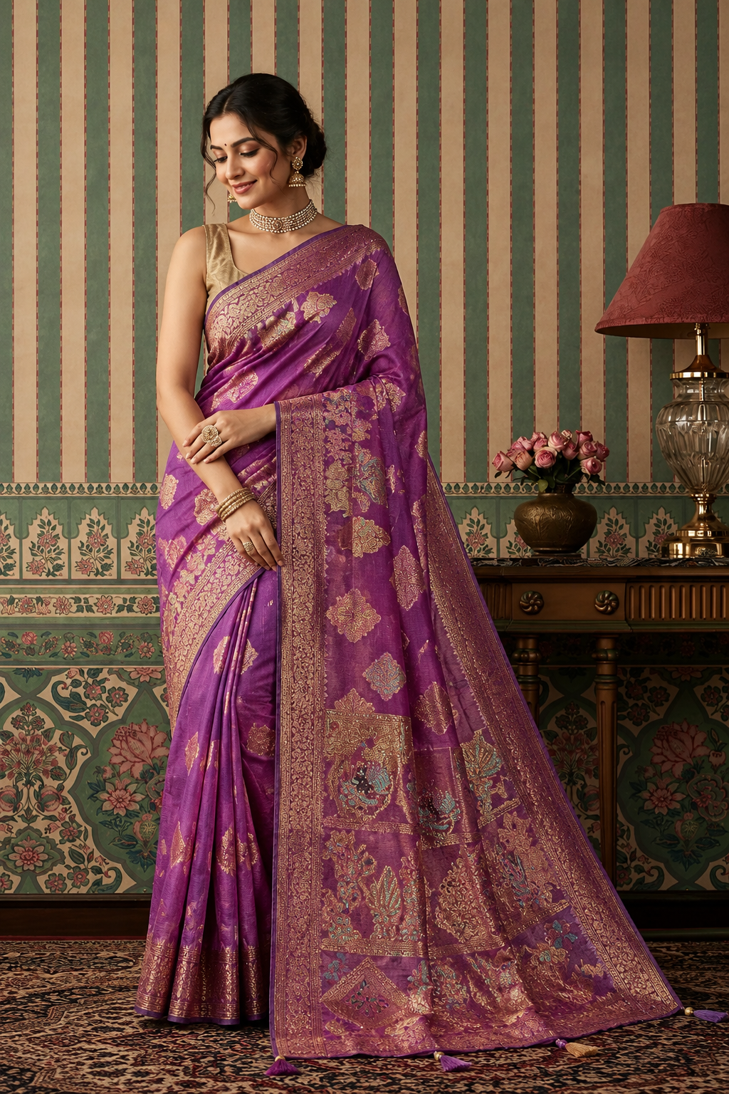 Saree with Rich Zari Traditional Pallu