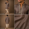 Mocha Brown Shimmer Embroidered Festive Kurta Set